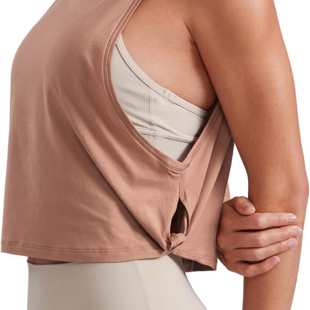 CRZ YOGA Pima Cotton Cropped Workout Tank Tops Women Medium - Picture 5 of 9